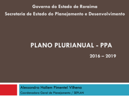o plano plurianual - 2016 - Seplan