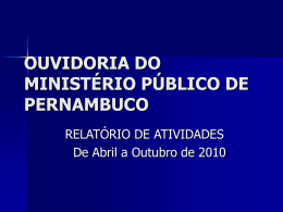OUVIDORIA DO MINISTÉRIO PÚBLICO DE PERNAMBUCO