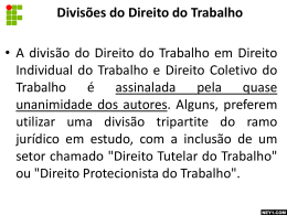 DIVISÕES DO DIREITO DO TRABALHO