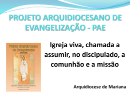 projeto arquidiocesano de evangelização - pae