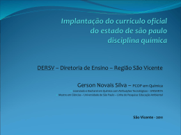 Implantação do Currículo Oficial do Estado de São Paulo