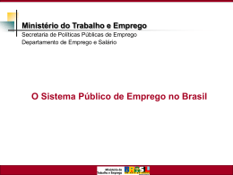 Panorama e perspectivas do Sistema Público de Emprego no Brasil