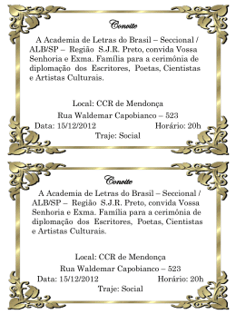 Convite - Academia de Letras do Brasil