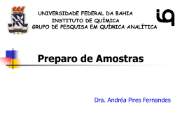 Aula_3_Preparo de amostras - Universidade Federal da Bahia