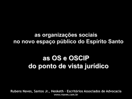 AS OS E OSCIP SOB O PONTO DE VISTA JURÍDICO - Dr