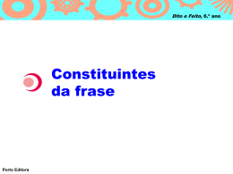 Constituintes da frase - Língua Portuguesa
