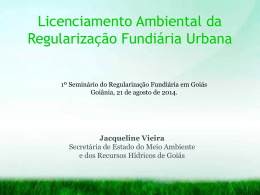 Licenciamento Ambiental da Regularização