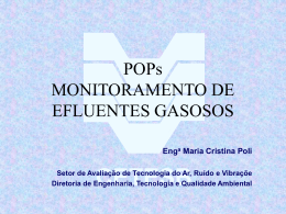 POPs MONITORAMENTO DE EFLUENTES GASOSOS