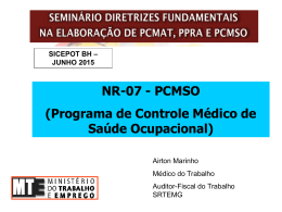 PCMSO (Programa de Controle Médico de Saúde - sicepot-mg