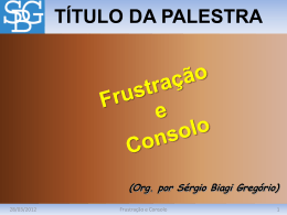 Frustração e Consolo - Sérgio Biagi Gregorio
