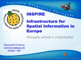 INSPIRE - infrastructure for spatial information in Europe Situação