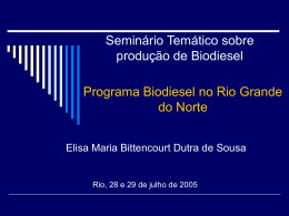 Programa nacional do Biodiesel no Rio Grande do Norte