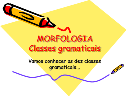 MORFOLOGIA Classes gramaticais