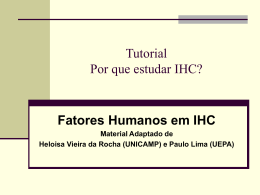 Fatores Humanos em IHC.