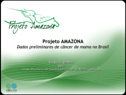 Projeto Amazona Dados preliminares de câncer de mama