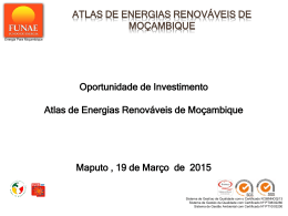 Oportunidade de Investimento Atlas de Energias Renováveis de