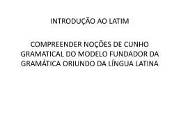 Introdução ao Latim – Prof. Arimir Cunha
