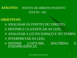 a. FONTES DO DIREITO
