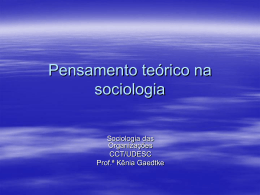 Pensamento teórico na sociologia