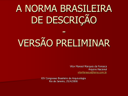 Oficina 1 - Norma Brasileira de Descrição - NOBRADE