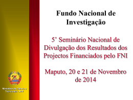 ApresentacaoDirectora - FNI - Fundo Nacional de Investigação