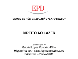 DIREITO AO lazer - Gabriel Lopes Coutinho Filho