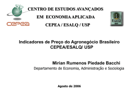 Indicadores de preço do agronegócio brasileiro