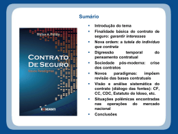 Contrato de Seguros: novos paradigmas – Campo Grande – 2011