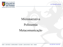 micronarrativa, polissemia e metacomunicação