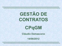 Gestão de Contratos no CPqGM