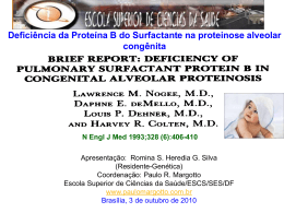 Deficiência da Proteína B do Surfactante na proteinose alveolar