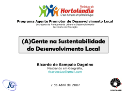 Programa Agente Promotor de Desenvolvimento Local - UBQ