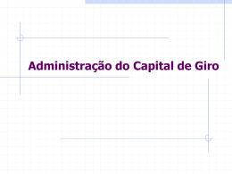 Administração do Capital de Giro - Webgiz