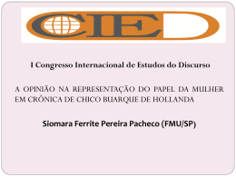 Siomara Ferrite Pereira Pacheco - I Congresso Internacional de