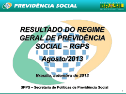 O resultado do Regime Geral de Previdência Social (RGPS)
