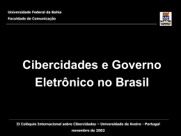Cibercidades e Governo Eletrônico no Brasil