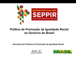 Política de Promoção da Igualdade Racial no Governo do Brasil