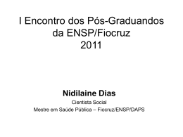 I Encontro dos Pós-Graduandos da ENSP/Fiocruz