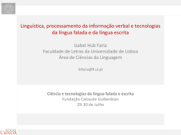Isabel Hub Faria (Fac. Letras, Univ. Lisboa)
