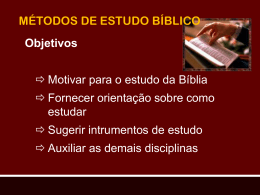 04 – Métodos de estudo bíblico