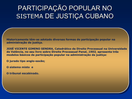 PARTICIPACIÓN POPULAR EN EL SISTEMA DE JUSTICIA CUBANO