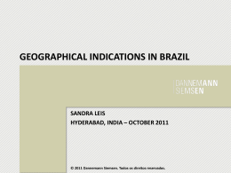 GEOGRAPHICAL INDICATIONS IN BRAZIL