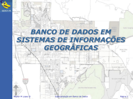 banco de dados em sistemas de informações geográficas