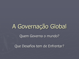 A Governação Global
