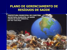 plano de gerenciamento de resíduos de saúde