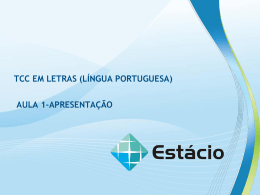 TCC EM LETRAS (LÍNGUA PORTUGUESA)