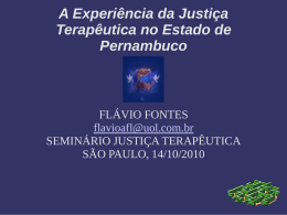 A Experiência da Justiça Terapêutica no Estado de Pernambuco