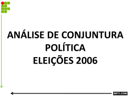 ANÁLISE DE CONJUNTURA POLÍTICA ELEIÇÕES