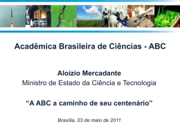 Slide 1 - Academia Brasileira de Ciências