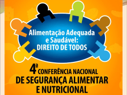 Plano Nacional de Segurança Alimentar e Nutricional